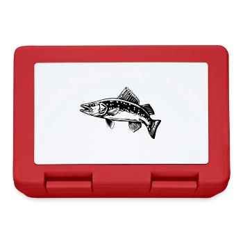 Pike Fish Silhouette - Lunchbox - red - Front