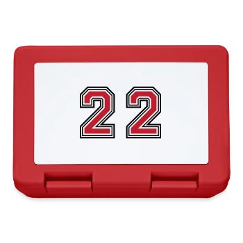 22 symbole numérique - Boîte à goûter - rouge - Devant