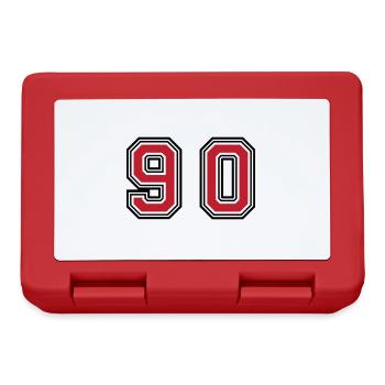 90 Zahl Symbol - Brotdose - Rot - Vorne
