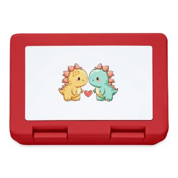 Dinosaure Stégosaure Couple Amour Couple Amoureux - Boîte à goûter - rouge - Devant
