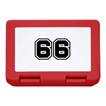 66 Nombre symbole - Boîte à goûter - rouge - Devant