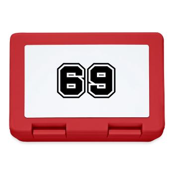 69 Zahl Symbol - Brotdose - Rot - Vorne