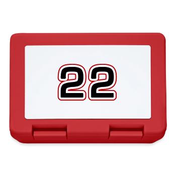 22 symbole de nombre - Boîte à goûter - rouge - Devant