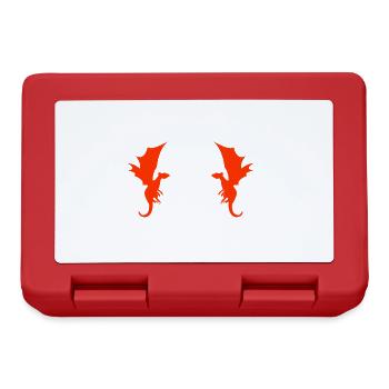 Drache Drachen Muster - Brotdose - Rot - Vorne