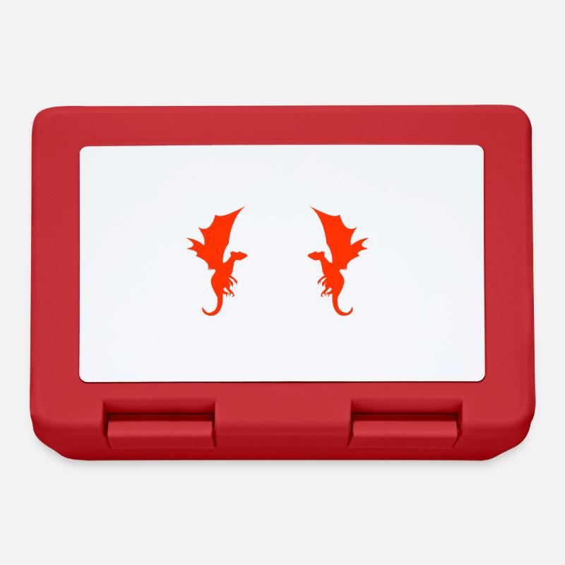 Drache Drachen Muster - Brotdose - Rot