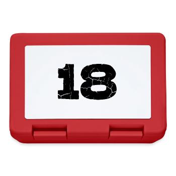 18 Zahl Trikot - Brotdose - Rot - Vorne