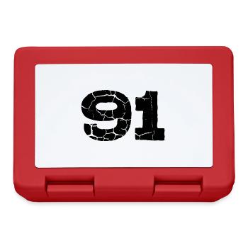 91 Zahl Trikot - Brotdose - Rot - Vorne