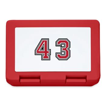 43 Zahl symbol - Brotdose - Rot - Vorne