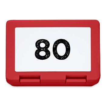 80 Zahl Trikot - Brotdose - Rot - Vorne
