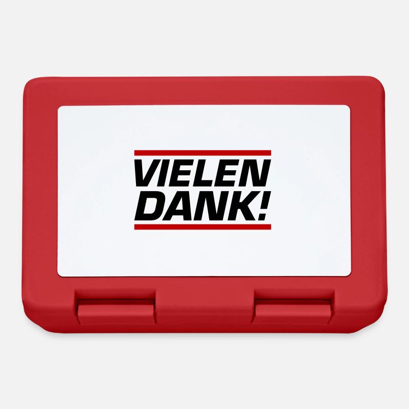 Vielen Dank Danke - Brotdose - Rot