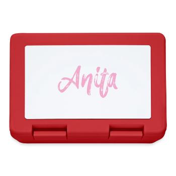 anita,name,cursive,pink,font - Lunchbox - red - Front