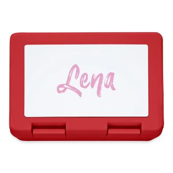 lena,name,cursive,pink,font - Lunchbox - red - Front