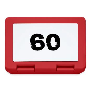 60 Zahl - Brotdose - Rot - Vorne
