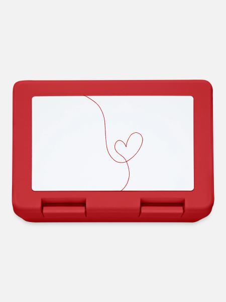 Red heart line drawing - Lunchbox - red