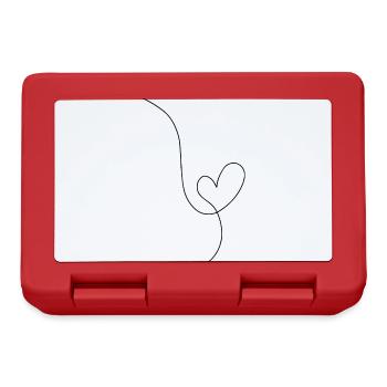 Heart black line drawing - Lunchbox - red - Front