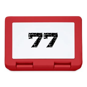 77 Zahl Trikot - Brotdose - Rot - Vorne