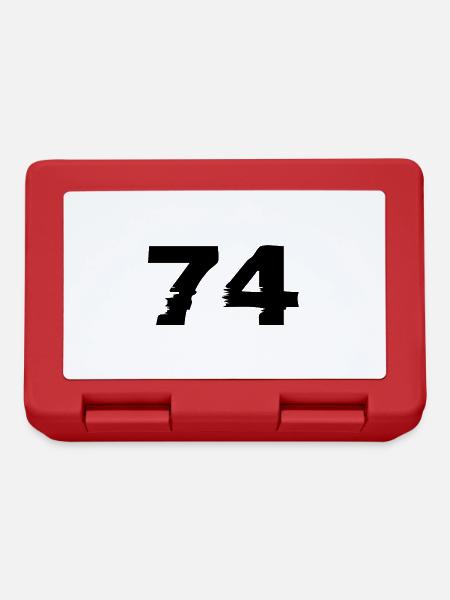 74 Zahl - Brotdose - Rot