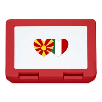 Macédoine Italie Drapeau Coeur - Boîte à goûter - rouge - Devant
