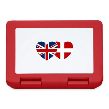 England Denmark Flag Heart - Lunchbox - red - Front