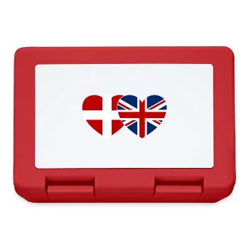 Denmark England Flag Heart - Lunchbox - red - Front