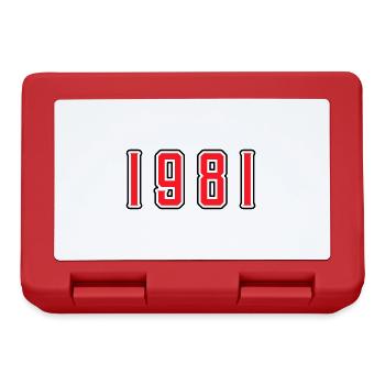 1981 Jahr Geburtstag - Brotdose - Rot - Vorne