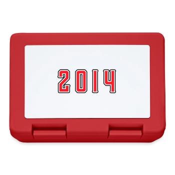 2014 Jahr Geburtstag - Brotdose - Rot - Vorne