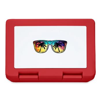 Sunglasses Palm Tree Symbol - Lunchbox - red - Front
