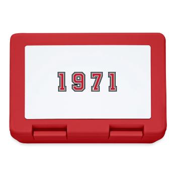 1971 Jahr Zahl - Brotdose - Rot - Vorne