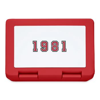 1981 Jahr Zahl - Brotdose - Rot - Vorne