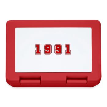 1991 Year Number - Lunchbox - red - Front