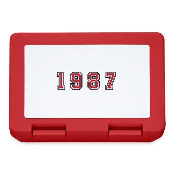 1987 Jahr Zahl - Brotdose - Rot - Vorne