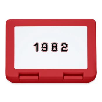 1982 Jahr Zahl - Brotdose - Rot - Vorne