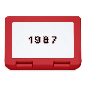 1987 Jahr Zahl - Brotdose - Rot - Vorne