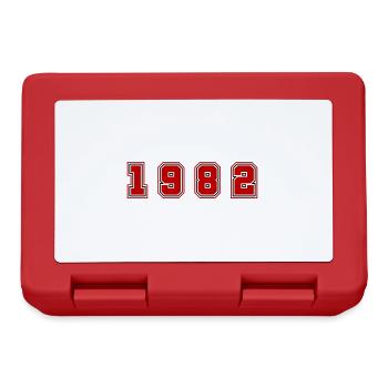 1982 Jahr Zahl - Brotdose - Rot - Vorne