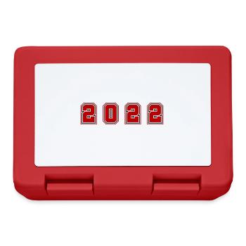 2022 Jahr Zahl - Brotdose - Rot - Vorne