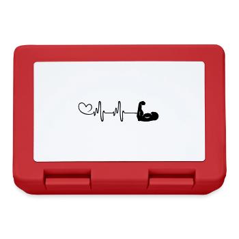 Muscle dumbbell heartbeat - Lunchbox - red - Front