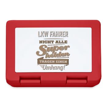 Superhelden in Sepia - LKW Fahrer - RAHMENLOS - Brotdose - Rot - Vorne