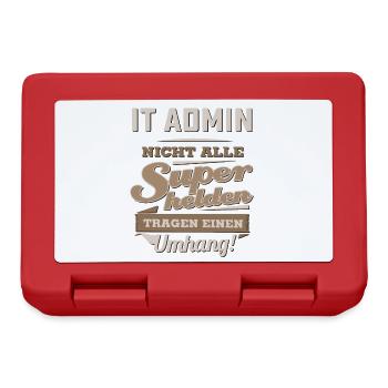Superhelden in Sepia - IT Admin - RAHMENLOS Beruf - Brotdose - Rot - Vorne