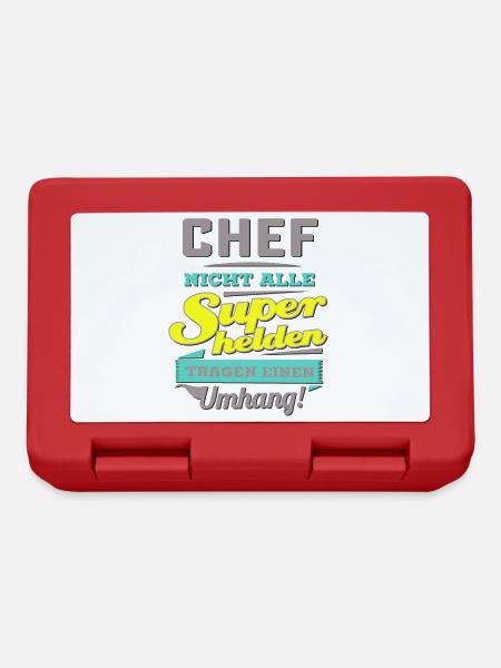 NEON Design für Superhelden - Chef - Geschenk - Brotdose - Rot