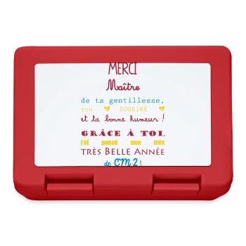 merci maitre cm2 école - Boîte à goûter - rouge - Devant