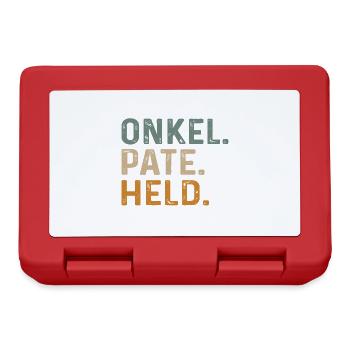 Onkel Pate Held Geschenk für Patenonkel - Brotdose - Rot - Vorne