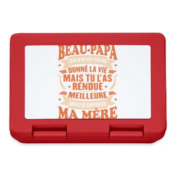 Beau-papa Merci De Supporter Ma Mère Cadeau Père - Boîte à goûter - rouge - Devant