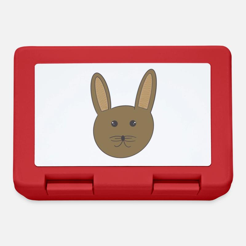 Brauner Hase - Brotdose - Rot