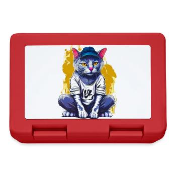 Graffiti de chat - Boîte à goûter - rouge - Devant