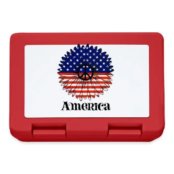 4th of July America Flag Sunflower - Lunchbox - red - Front