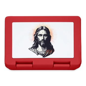 Jesus Vektor Polygon Christus Kopf Religion - Brotdose - Rot - Vorne
