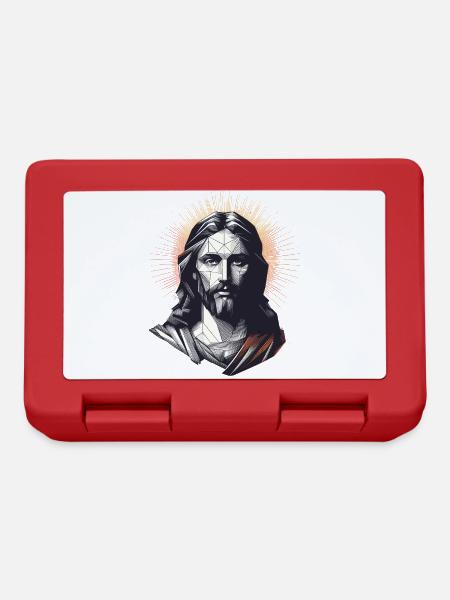 Jésus Vecteur Polygone Christ Tête Religion - Boîte à goûter - rouge