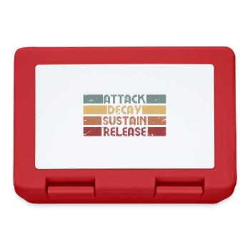 ADSR Synth Synthesizer Retro Musik Geschenk Design - Brotdose - Rot - Vorne