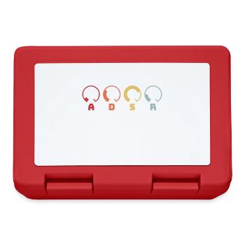 ADSR Synth Synthesizer Retro DJ Musik Geschenk Design - Brotdose - Rot - Vorne