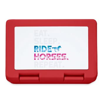 Eat Sleep Ride Chevaux Répéter la conception de cadeau d’équitation - Boîte à goûter - rouge - Devant